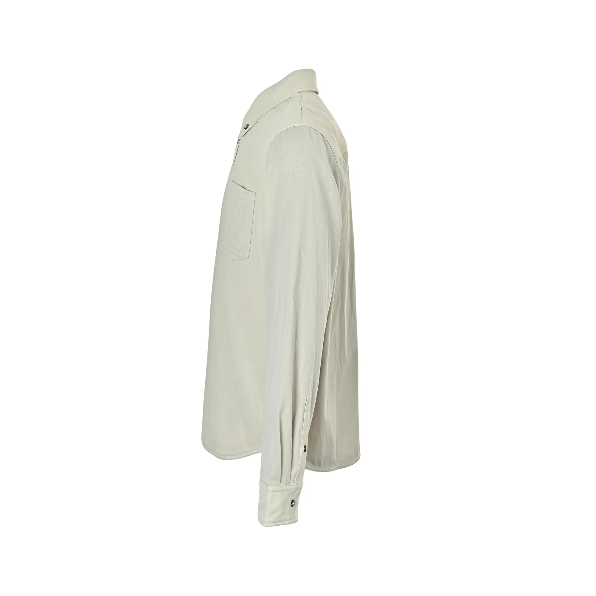 Louis Vuitton/Louis Vuitton logo embroidered pocket single-breasted leather jacket
